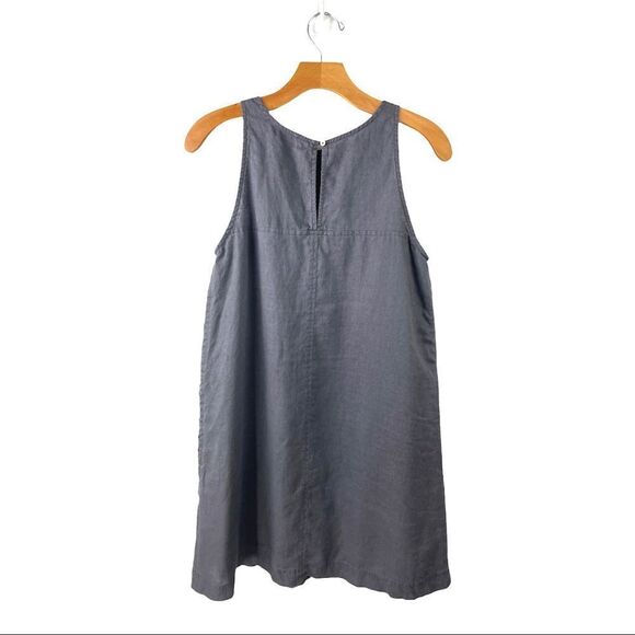 Grana Grey Italian Linen Sleeveless Shift Dress XS - Picture 3 of 6